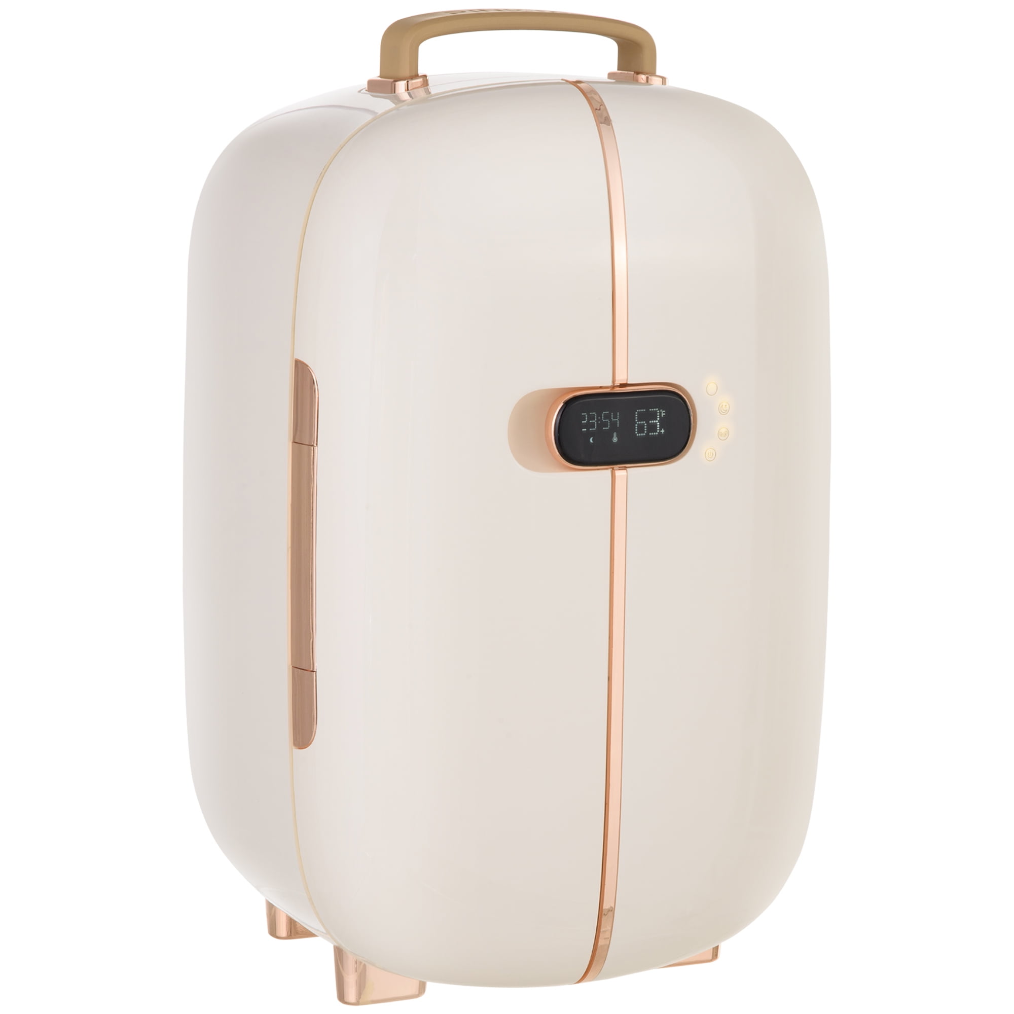 Kitchen Refrigerators HOMCOM Portable Skincare Fridge with LED Display, 12L Mini Fridge for Beauty, Makeup and Cosmetics, Small Refrigerator Cooler for Bedroom, Home Office, Desktop, White,Side By S