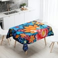 thumbnail image 1 of Kitchen Restaurant Waterproof Antifouling Tablecloth Rectangular Printed Tulip Chrysanthemum Blossom, 1 of 5