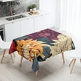 thumbnail image 1 of Kitchen Restaurant Waterproof Antifouling Tablecloth Rectangular Printed Tulip Chrysanthemum Blossom, 1 of 5