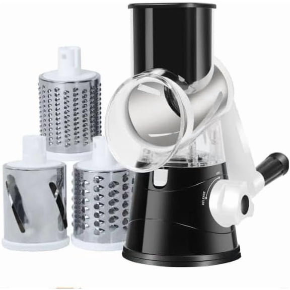 JINANDA Rotary Multifunction Vegetable Slicer for Fruit Vegetables and Nuts, Black, 1 Pack