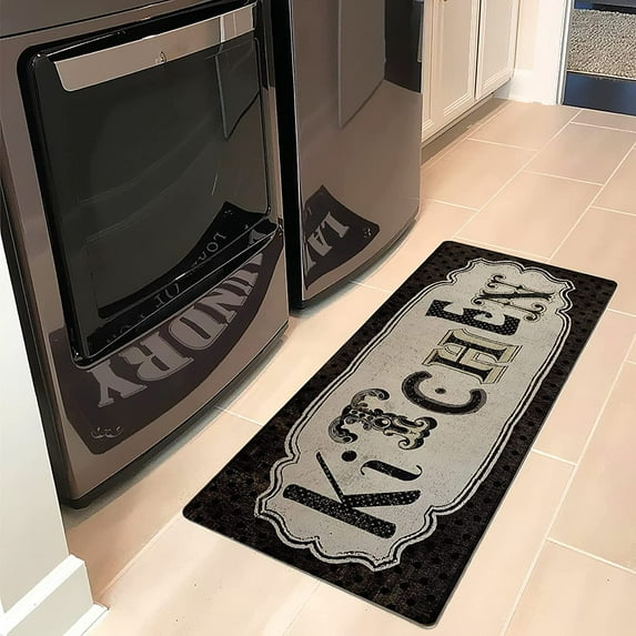 Kitchen Rug 20"×59", Antique Non-Slip Kitchen Floor Mat Durable Natural Rubber Runner Rug for Kitchen