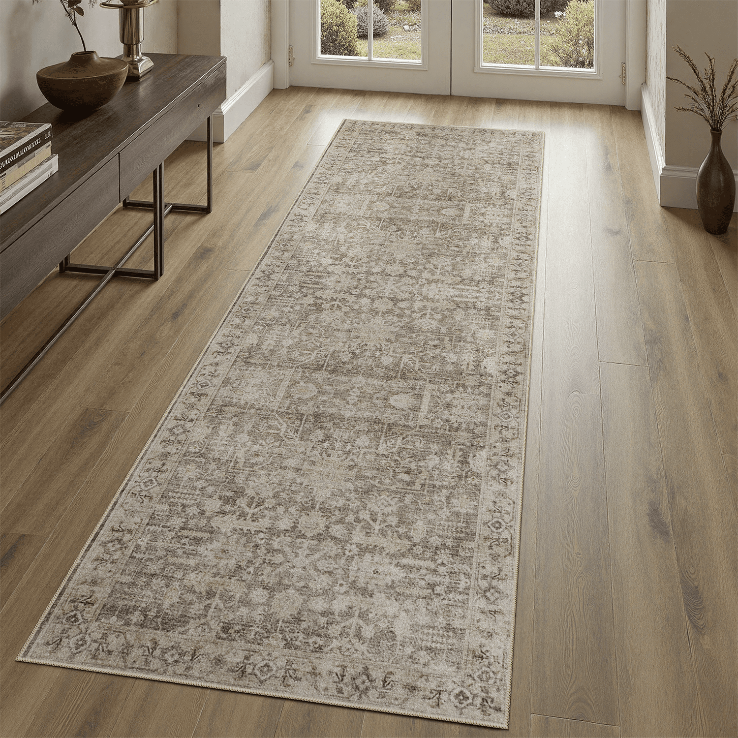 2x6 Runner Rug, Washable, Non-Slip, Stain-Resistant Rustic Farmhouse ...