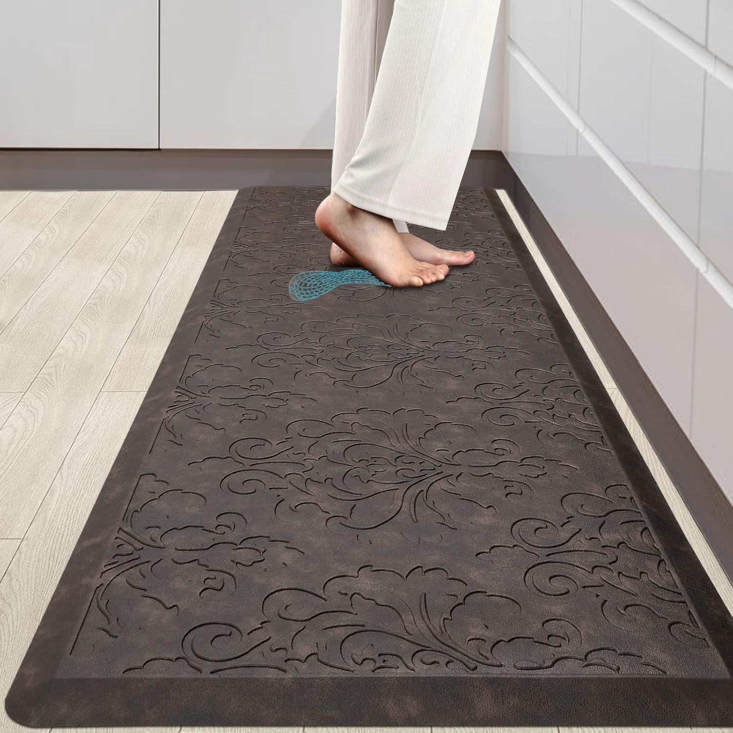 Yamaziot Anti Fatigue Kitchen Rug, 20x60in, Non Skid, Thick Cushioned ...