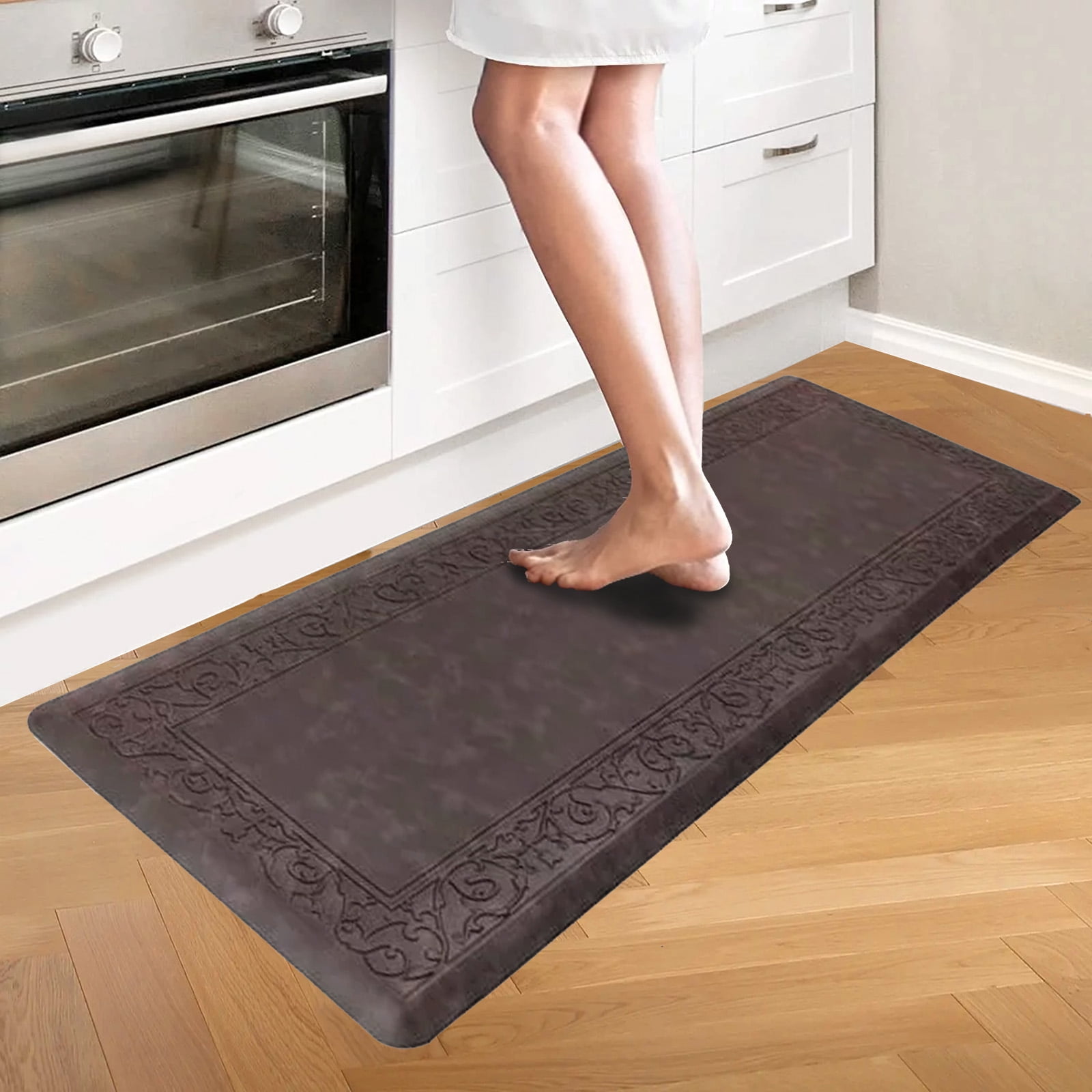 Kitchen Rug Anti Fatigue, Yamaziot 17x39in Kitchen Floor Mat, Comfort Non  Skid Thick Cushioned Standing Runner Rug, Washable Carpet for Bath Door  Front Farmhouse Essential 