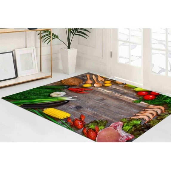 Kitchen Rug, Colorful Rug, Food Rugs, Modern Rugs, Entry Rug, Corridor Rug, Runner Rug, Salon Rug, Personalized Rug, Colorful Rug, 1.7'x2.3' - 50x70 cm