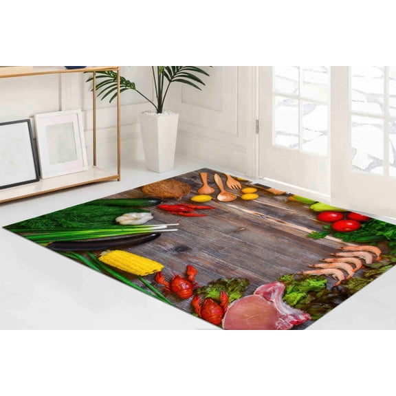 Kitchen Rug, Colorful Rug, Food Rugs, Modern Rugs, Entry Rug, Corridor Rug, Runner Rug, Salon Rug, Personalized Rug, Colorful Rug, 2.6'x5' - 80x150 cm