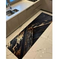 thumbnail image 1 of Kitchen Rug, Entry Rug, Runner Rug, Printed Rug, Black Gold Rug, Abstract Rugs, Gold Rug, Modern Rug, Bridesmaid Gift, Thick Rug, Small Rug, 2.6'x5' - 80x150 cm, 1 of 8