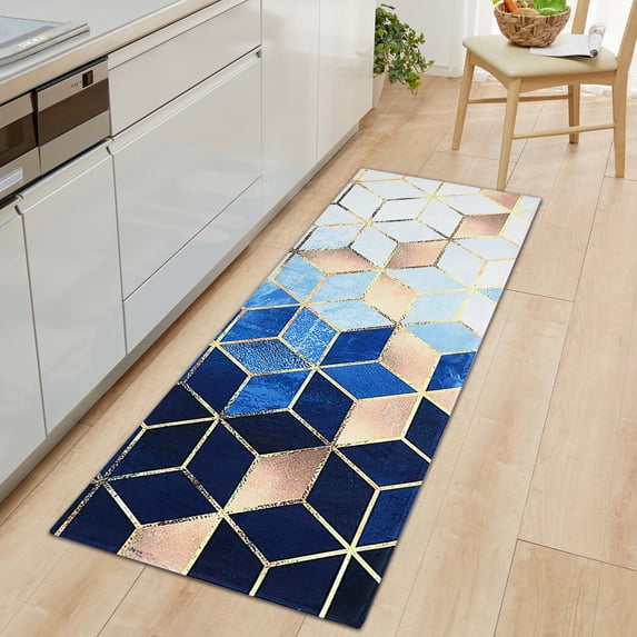 Kitchen Rug, Kitchen Floor Mats Anti Fatigue Comfort Heavy Duty Waterproof Oil Proof Non-Skid Rubber Back Washable Doormat Bathroom Area Rug