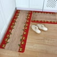 thumbnail image 1 of Kitchen Rug Mat Christmas Bells Pine Tree, Set of 2, Anti-Fatigue Non-Skid Washable Kitchen Runner Rugs, Rustic Wood Soft Comfort Rug for Kitchen, Floor Home, Front of Sink, Laundry, 1 of 5