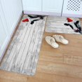 thumbnail image 1 of Kitchen Rug Mat Christmas Cow Snowflake Wooden, Set of 2, Anti-Fatigue Non-Skid Washable Kitchen Runner Rugs, Farmhouse Rustic Wood Soft Comfort Rug for Kitchen, Floor Home, Front of Sink, Laundry, 1 of 6