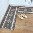 thumbnail image 1 of Kitchen Rug Mat Christmas Snowflake, Set of 2, Anti-Fatigue Non-Skid Washable Kitchen Runner Rugs, Winter Grey Soft Comfort Rug for Kitchen, Floor Home, Front of Sink, Laundry, 1 of 6