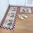 thumbnail image 1 of Kitchen Rug Mat Christmas Tree Bicycle Farmhouse, Set of 2, Anti-Fatigue Non-Skid Washable Kitchen Runner Rugs, Winter Vintage Wood Plaid Soft Comfort Rug for Kitchen, Floor, Front of Sink, Laundry, 1 of 6