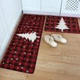 thumbnail image 1 of Kitchen Rug Mat Christmas Tree Buffalo Plaid Snowflake, Set of 2, Anti-Fatigue Non-Skid Washable Kitchen Runner Rugs, Winter Checkered Farmhosue Soft Rug for Kitchen, Floor, Front of Sink, Laundry, 1 of 6