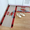 thumbnail image 1 of Kitchen Rug Mat Christmas Trees Red Truck, Set of 2, Anti-Fatigue Non-Skid Washable Kitchen Runner Rugs, Red Green Buffalo Plaid Soft Comfort Rug for Kitchen, Floor Home, Front of Sink, Laundry, 1 of 5
