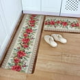 thumbnail image 1 of Kitchen Rug Mat Farmhouse Christmas Poinsettia Flower, Set of 2, Anti-Fatigue Non-Skid Washable Kitchen Runner Rugs, Happy New Year Soft Comfort Rug for Kitchen, Floor Home, Front of Sink, Laundry, 1 of 6