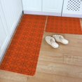 thumbnail image 1 of Kitchen Rug Mat Halloween Geometric, Set of 2, Anti-Fatigue Non-Skid Washable Kitchen Runner Rugs, Orange Check Plain Soft Comfort Rug for Kitchen, Floor Home, Front of Sink, Laundry, 1 of 6