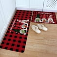thumbnail image 1 of Kitchen Rug Mat Merry Christmas Gnome, Set of 2, Anti-Fatigue Non-Skid Washable Kitchen Runner Rugs, Red Buffalo Plaid Soft Comfort Rug for Kitchen, Floor Home, Front of Sink, Laundry, 1 of 6