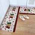 thumbnail image 1 of Kitchen Rug Mat Merry Christmas Tree Snowflake, Set of 2, Anti-Fatigue Non-Skid Washable Kitchen Runner Rugs, Red Reindeer Plaid Soft Comfort Rug for Kitchen, Floor Home, Front of Sink, Laundry, 1 of 6