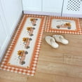 thumbnail image 1 of Kitchen Rug Mat Thanksgiving Truck Pumpkin Plaid, Set of 2, Anti-Fatigue Non-Skid Washable Kitchen Runner Rugs, Autumn Orange Soft Comfort Rug for Kitchen, Floor Home, Front of Sink, Laundry, 1 of 6