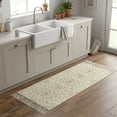 thumbnail image 1 of Kitchen Rug Runner 2'x 5', Beige Boho Indoor/Outdoor Washable Carpet with Tassels, Vintage Ethnic Floral Abstract Geometric Reversible Low-Pile Soft Area Rug for Living Room, Bedside, Sink, 1 of 9