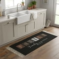 thumbnail image 1 of Kitchen Rug Runner 2'x 5', Black Indoor/Outdoor Washable Carpet with Tassels, Farmhouse Country Vintage Wooden Grain Plaid Reversible Low-Pile Soft Area Rug for Living Room, Bedside, Sink, 1 of 9