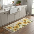 thumbnail image 1 of Kitchen Rug Runner 2'x 5', Sunflower Farmhouse Indoor/Outdoor Washable Carpet with Tassels, Spring Summer Retro Floral Butterflies Reversible Low-Pile Soft Area Rug for Living Room, Bedside, Sink, 1 of 9