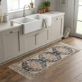thumbnail image 1 of Kitchen Rug Runner 2'x 5', Vintage Boho Indoor/Outdoor Washable Carpet with Tassels, Middle Century Western Geometric Abstract Art Reversible Low-Pile Soft Area Rug for Living Room, Bedside, Sink, 1 of 9