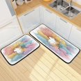 thumbnail image 1 of Kitchen Rug Set 2 Pieces Non Slip Kitchen Mat for Kitchen Home Floor Sink 47"x19"+27"x19" Cat and Colorful Clouds, 1 of 7