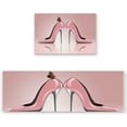 thumbnail image 1 of Kitchen Rug Sets 2 Piece High Heels Non Slip Anti Fatigue Floor Mats Pink Sexy Comfort Soft Absorb Cushioned Standing Doormat Runner Rugs (19.7x31.5+19.7x47.2 inch), 1 of 6