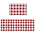 thumbnail image 1 of Kitchen Rug Sets 2 Piece Red White Buffalo Plaid Check Non Slip Anti Fatigue Floor Mats Rustic Farmhouse Comfort Soft Absorb Cushioned Standing Doormat Runner Rugs (19.7x31.5+19.7x47.2 inch), 1 of 1