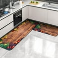 thumbnail image 1 of Kitchen Rug Sets 2 Pieces Non Slip Rugs Kitchen Mats for Floor 17"x48"+17"x30" Washable Hallway Laundry Room Runner Rug Standing Mat Carpet Home Decor Fruit, 1 of 6