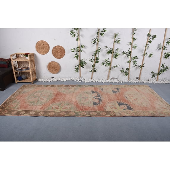 Kitchen Rug, Turkish Rug, 4.6x11.2 ft Large Rug, Vintage Rug, Antique Rug