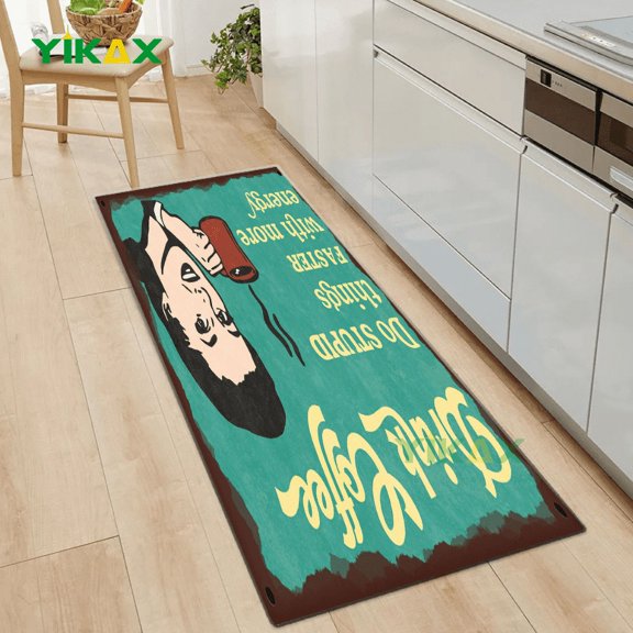 Kitchen Rug Vintage Coffee Entrance Doormat Bathroom Living Room Carpets Balcony Non-Slip Long Hallway Area Decor Floor Mats