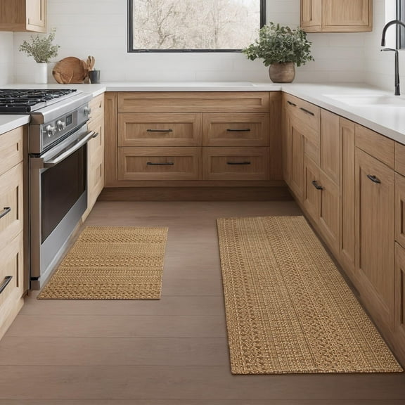 Kitchen Rugs 2 Pcs, Stain-Resistant, Machine Washable Mats 20"x30" 20"x48" Boho Style, Anti-Skid TPR Backing Perfect for Kitchen, Laundry, Durable, Easy Clean Spring & Everyday Use