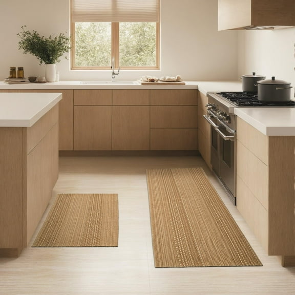 Kitchen Rugs 2 Pcs, Stain-Resistant, Machine Washable Mats 20"x30" 20"x48" Boho Style, Anti-Skid TPR Backing Perfect for Kitchen, Laundry, Durable, Easy Clean Spring & Everyday Use