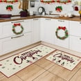 thumbnail image 1 of Kitchen Rugs - 2 Piece Kitchen Mats Set Merry Christmas Indoor Floor Mats Non-Slip Kitchen Backing Area Rugs Xmas Door Mat Runner Rug Carpet for Kitchen Home Decor (17 x 47+17 x 30), 1 of 6