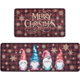 thumbnail image 1 of Kitchen Rugs 2 Pieces Anti Fatigue Floor Mats Set PVC Leather Waterproof Runner Office Standing Mat Foam Cushioned Comfort Doormat 17" W x 29" L + 17" W x 47" L - Christmas Gnomes & Buffalo Plaid, 1 of 6