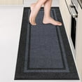thumbnail image 1 of Kitchen Rugs 24" x 70", Non-Slip Machine Washable Kitchen Runner Rugs Floor Mats, Absorbent Comfort Standing Mats for Kitchen, Sink, Laundry and Hallway, Rolled Packaging, Bluish Grey & Charcoal, 1 of 14