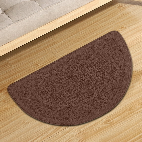 Kitchen Rugs, 25"x16" Kitchen Mats, Half Moon Round Kitchen Rugs Carpet, Specialized in Ultra Anti Skid Absorbent and Machine Washable for Kitchen Doorway Floors Accessories