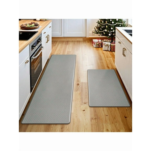 Kitchen Rugs 2PCS Kitchen Mat Anti Fatigue Mats For Kitchen Floor, Non-Slip Kitchen Floor Mat, Waterproof Memory Foam Standing Mat For Kitchen, Sink, Office