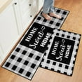 thumbnail image 1 of Kitchen Rugs, 2PCS Kitchen Mats for Floor Soft Comfort Cushioned Kitchen Rug, Washable Non-Slip Standing Mat for Home Kitchen, Floor, Sink, Laundry (Black&White), 1 of 4