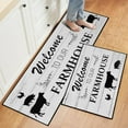 thumbnail image 1 of Kitchen Rugs, 2PCS Kitchen Mats for Floor Soft Comfort Cushioned Kitchen Rug, Washable Non-Slip Standing Mat for Home Kitchen, Floor, Sink, Laundry (Black&White), 1 of 1