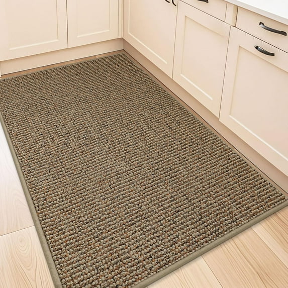 Kitchen Rugs 32"x48", Non-Slip Kitchen Mats for Floor, Super Absorbent and Stain Resistant Kitchen Rugs, Machine Washable Rugs for Kitchen, Hallway, Laundry & Sink, Taupe