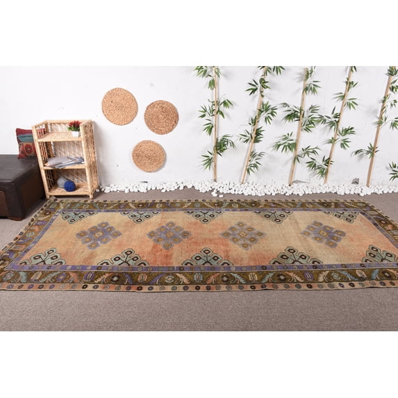 Kitchen Rugs, 4.8x11.1 ft Large Rug, Vintage Rug, Turkish Rugs, Colorful Rugs