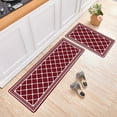 thumbnail image 1 of Kitchen Rugs under $5! Bzdzmqm Printed Non-Slip Kitchen Carpet Set of 2,Microfiber Anti-Fatigue Bathroom Rugs with TPR Backing,Soft Absorbent Floor Mats for Living Room,Modern Home Decor Mats, 1 of 2
