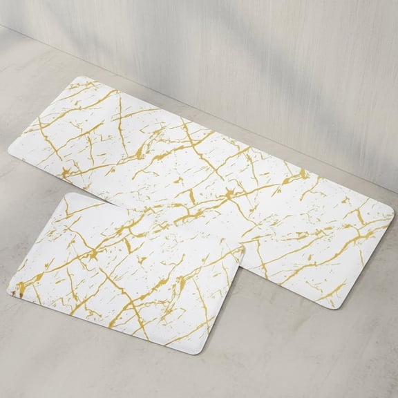 Kitchen Rugs, Cushioned Kitchen Mats, Anti Fatigue Mat for Floor, Waterproof Kitchen Rug, Non-Slip Comfort Standing Mat for Kitchen & Office (White)