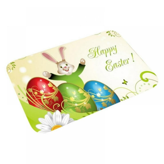 Kitchen Rugs Cute Bunny Festival Carpet Easter Eggs Bath Rug Easter Welcome Doormat Happy Easter Day Home Decor