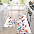thumbnail image 1 of Kitchen Rugs Floral Anti-Fatigue Kitchen Mats for Floor Flowers Waterproof Non-Slip Kitchen Rugs and Mats, Cushioned Standing Floor Mats for Home/Office, 18''''x30''''+18''''x48'''', White, 1 of 6