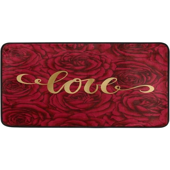 Kitchen Rugs Happy Valentine's Day Love Design Non-Slip Soft Kitchen Mats Bath Rug Runner Doormats Carpet for Home Decor, 39" X 20"
