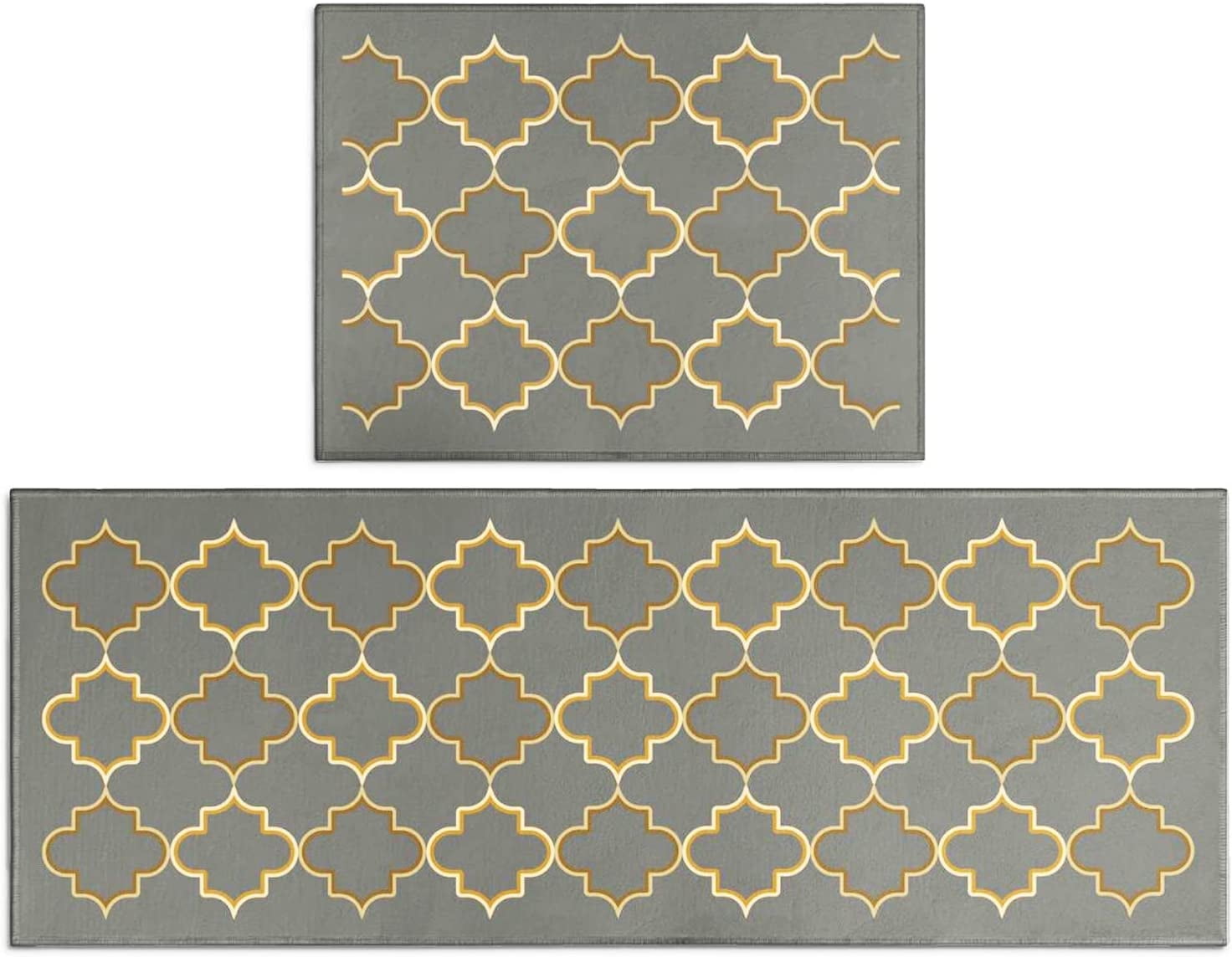 Kitchen Rugs Kitchen Mat Set of 2 Kitchen Rug Non-Slip Kitchen Rugs and Mats Floor Mat Doormat Runner Rug for Kitchen, Laundry, Living Room, Bedroom, Bathroom, Front Door